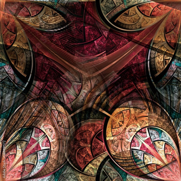Obraz pattern fractal background art digital 3D rendering