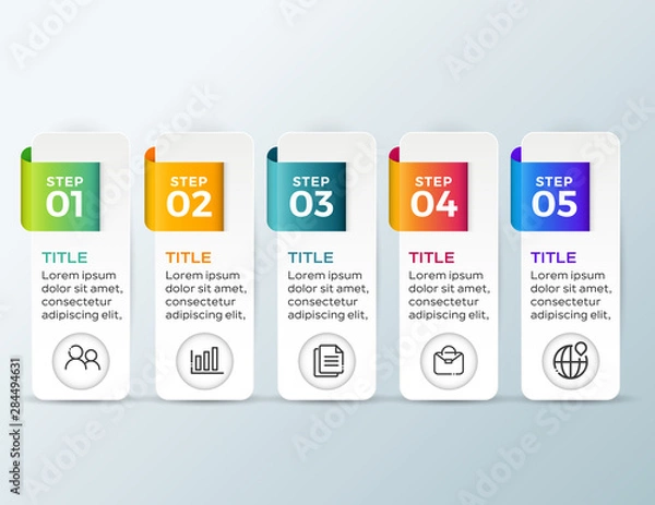 Fototapeta Infographic elements. Modern infograph template. Can use for workflow layout, data, banner, business, presentation. Vector illustration