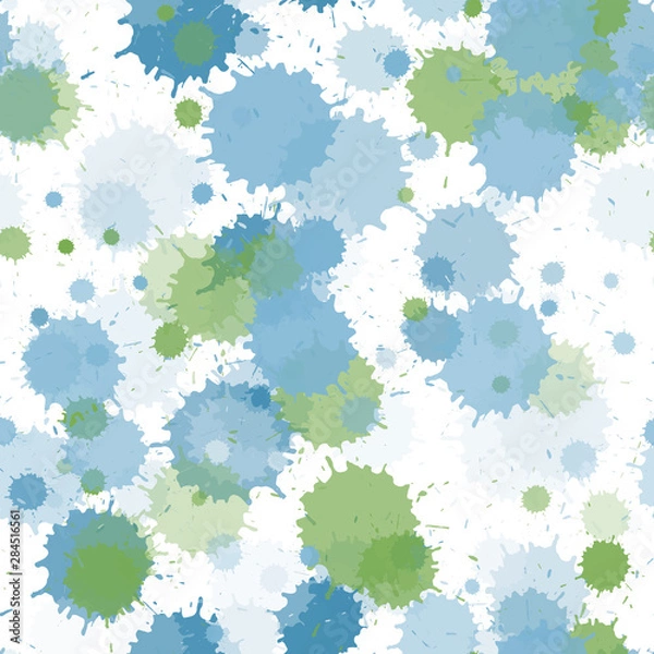 Obraz Watercolor paint transparent stains vector seamless grunge background.