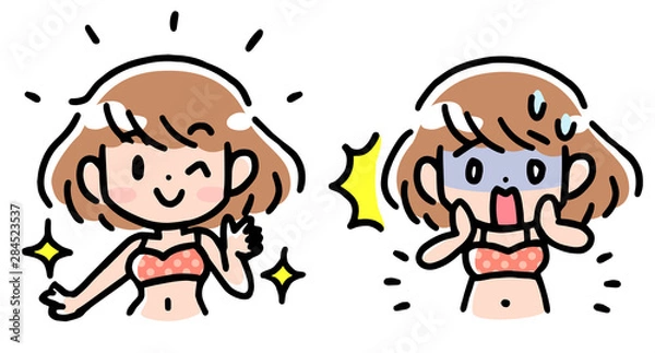 Obraz 自分磨きをする女性 アップ