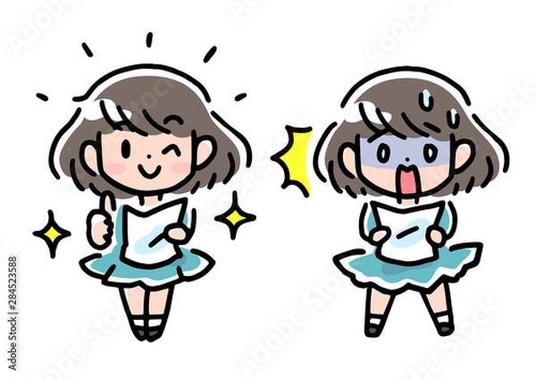 Obraz 喜んだりビックリしたりする学生さん