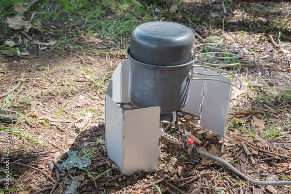 Fototapeta Cooking on a camping trip