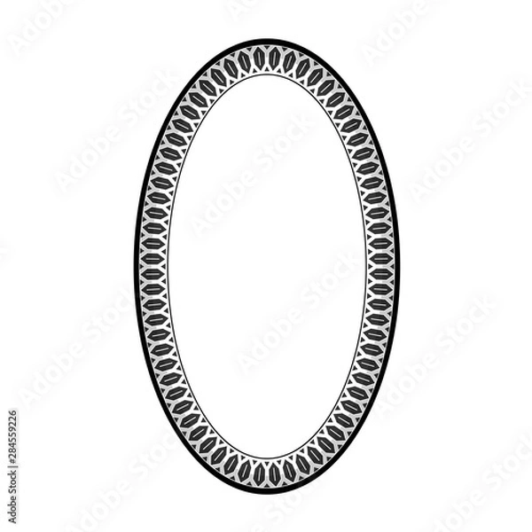 Fototapeta Frame oval with square in oval. Fashion graphic background. Modern stylish abstract texture. Monochrome template for prints, label, banner, photo, border. Design element. Vector illustration.