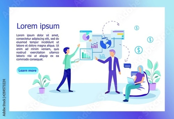 Fototapeta Employees in Office . Financial Project Management