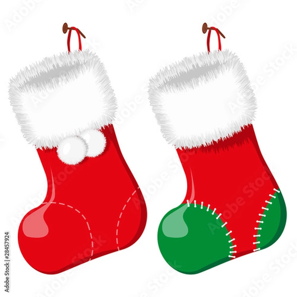 Obraz Christmas sock. Vector illustration.
