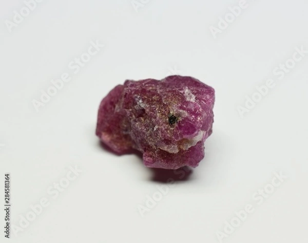 Fototapeta Ruby from Kenya raw gemstone crystal