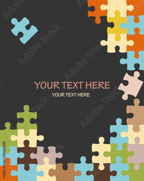 Fototapeta Puzzle vector background with copy space