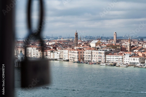 Obraz 飾りの錠前、ヴェネツィアの運河