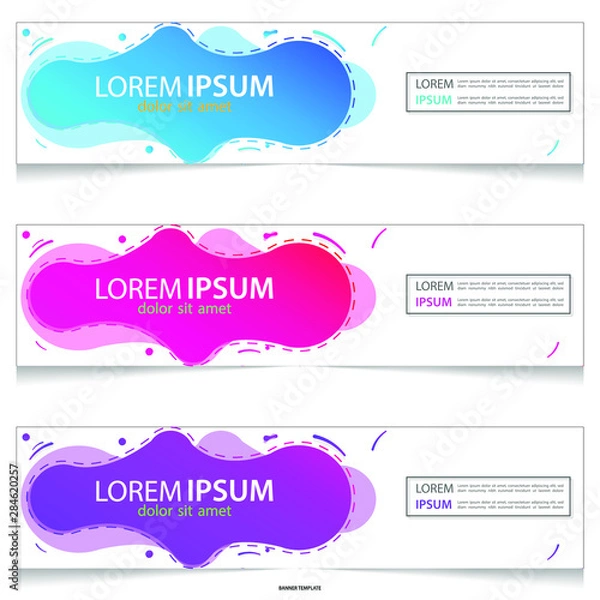 Fototapeta Vector abstract liquid geometric colourful design banner web template.