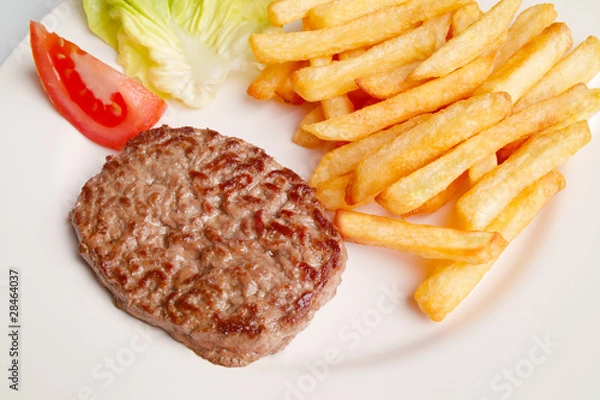 Obraz Steak haché frites