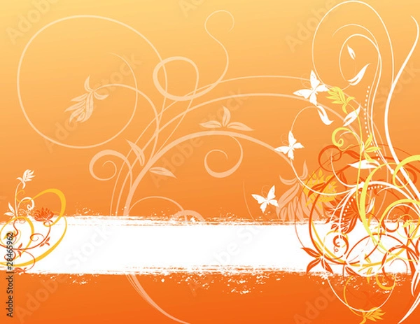 Obraz abstract flower Illustration vector spring summer orange