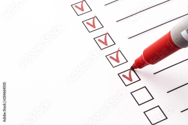 Obraz Lista kontrolna z ołówkiem