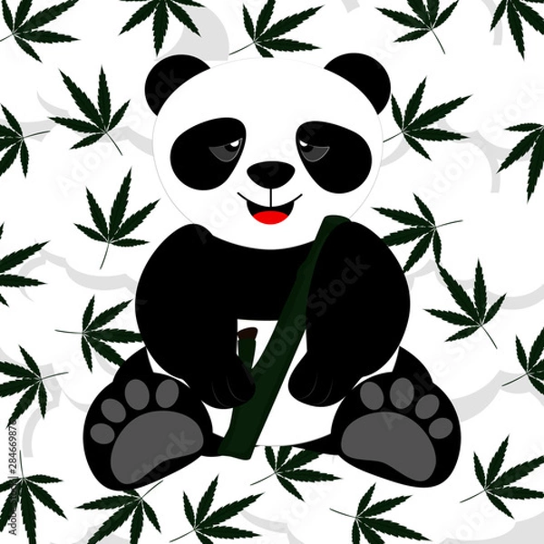 Fototapeta panda and bamboo