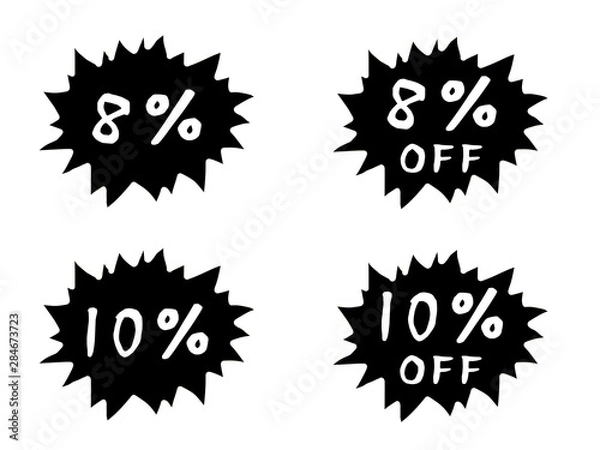 Fototapeta 消費税　8% 10% マーク　割引