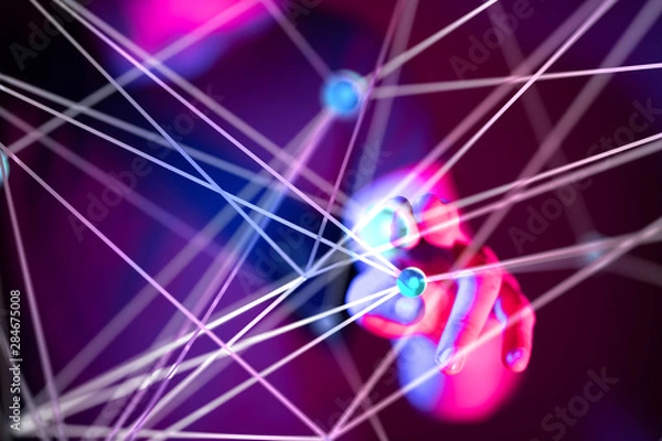 Fototapeta Abstract technology geometric and data