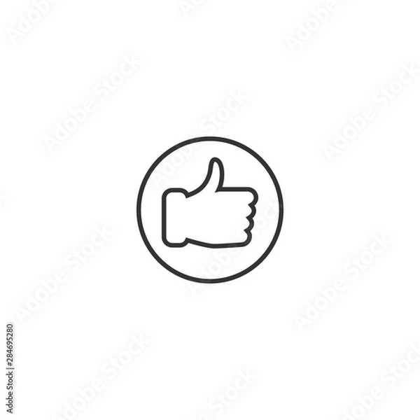 Fototapeta Like icon. Follow icon. Follow sign for social networks. Thumbs up symbol in circle.