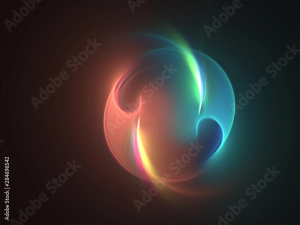 Obraz Red and blue neon mandala background