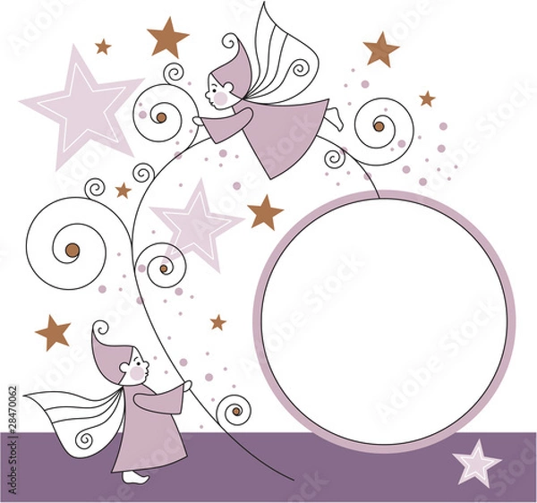 Fototapeta greeting card with elves and stars