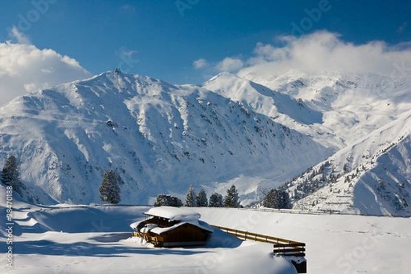 Obraz Chata w Alpach, Austria