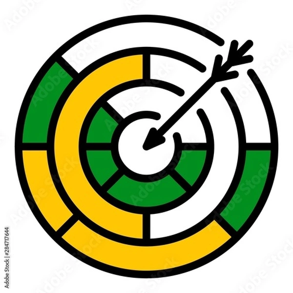 Obraz Quest target arrow icon. Outline quest target arrow vector icon for web design isolated on white background