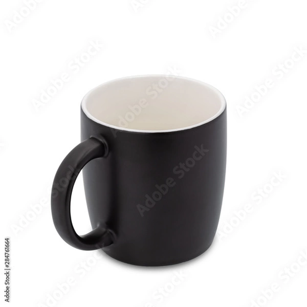 Fototapeta empty black coffee cup or tea on white background. with clipping path.