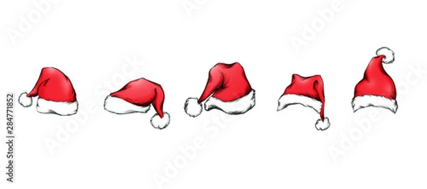 Obraz Unterschiedliche rote Zipfelmützen