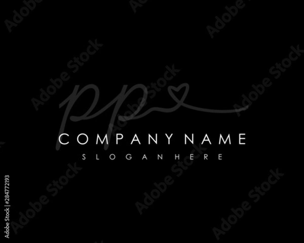 Obraz  PP Initial handwriting logo vector
