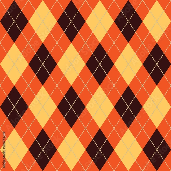Fototapeta Argyle Fall Seamless Pattern Plaid.