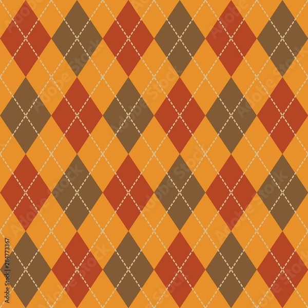 Fototapeta Argyle Fall Seamless Pattern Plaid.