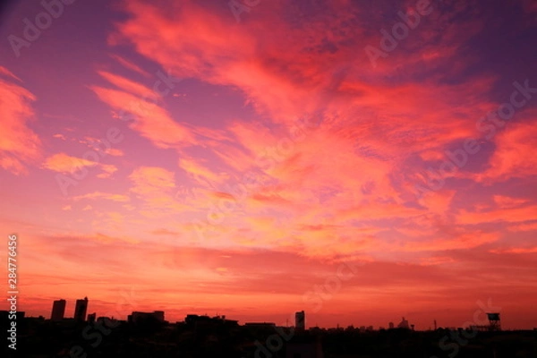 Fototapeta 雨上がりの夕景　夏　秋　街並み