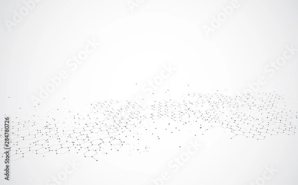 Obraz Molecular structure abstract tech background. Medical design. Vector illustration