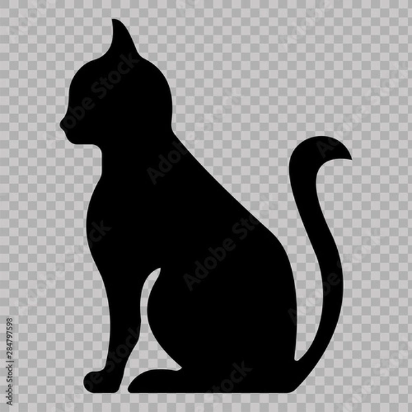 Obraz Cute black cat icon.Vector