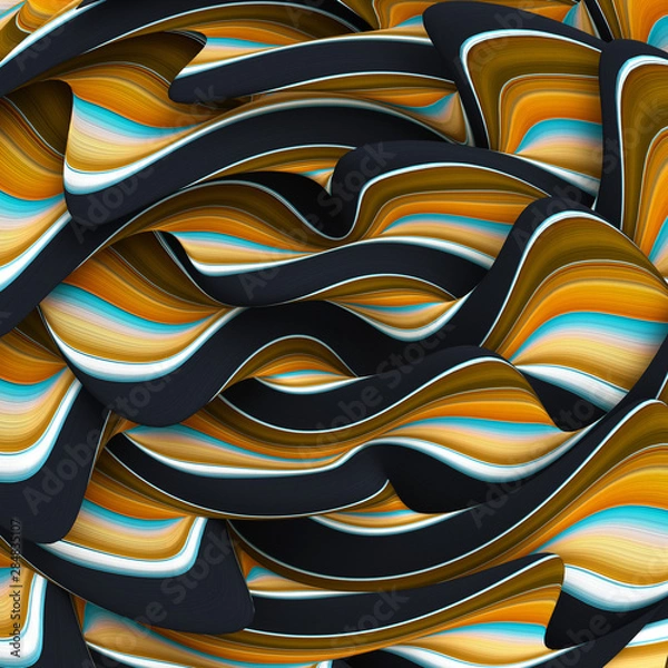 Fototapeta Line background. 3d illustration, 3d rendering.