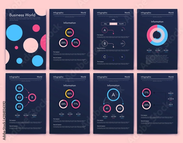 Fototapeta Modern infographic vector concept. Business graphics brochures.