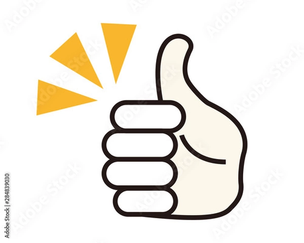 Fototapeta 指　グッド　グッドボタン　手　アイコン　ハンドサイン