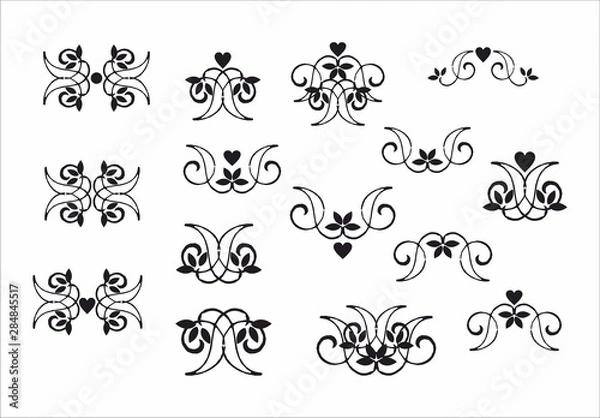 Fototapeta Decorative floral element with heart and bell flower