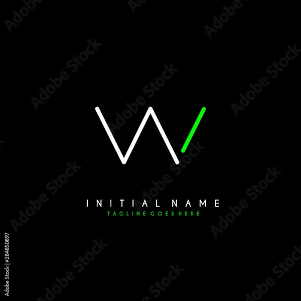 Obraz Initial V VV minimalist modern logo identity vector