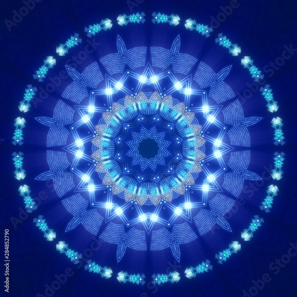 Obraz blue abstract background, abstract shape and rays light