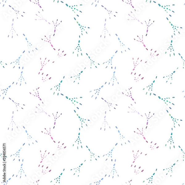 Obraz Ink Owl Footprints Seamless Repeat Pattern  