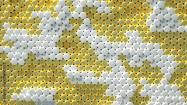 Fototapeta Beautiful, luxury, elegant festive bead background. 3d illustration, 3d rendering.