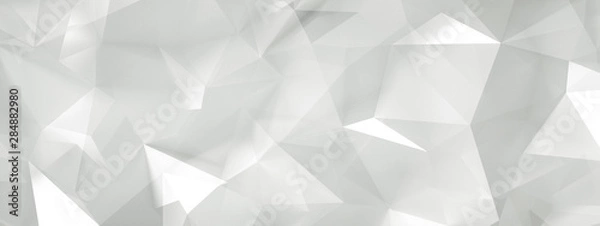 Obraz White background with crystals, triangles. 3d illustration, 3d rendering.