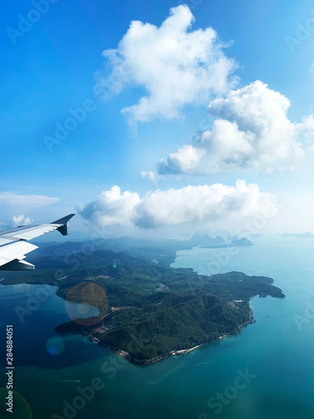 Fototapeta aerial view from plane