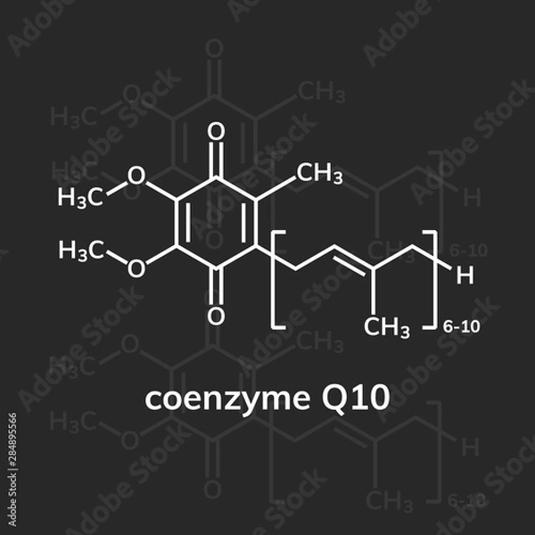 Fototapeta Coenzyme Q10 or ubiquinone chemical formula