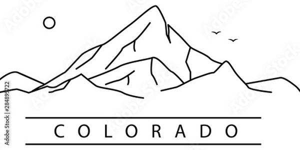 Fototapeta Colorado city line icon. Element of USA states illustration icons. Signs, symbols can be used for web, logo, mobile app, UI, UX