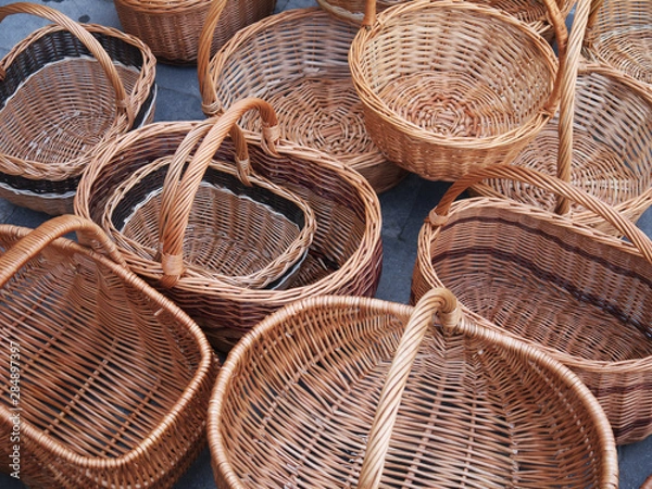 Fototapeta  The photo of many baskets of willow twigs