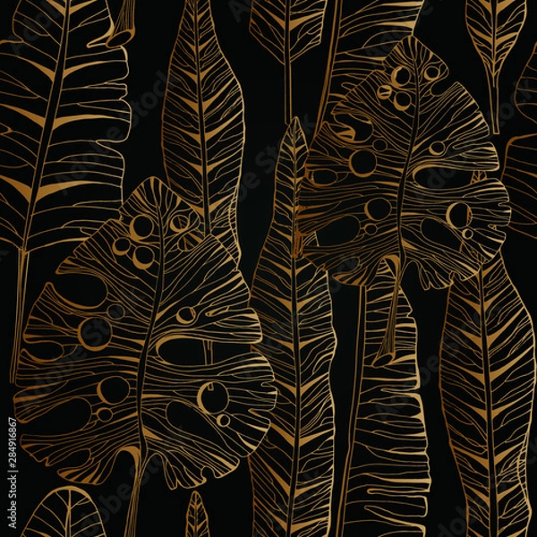 Obraz Seamless floral botanical pattern Vector handdrawn background