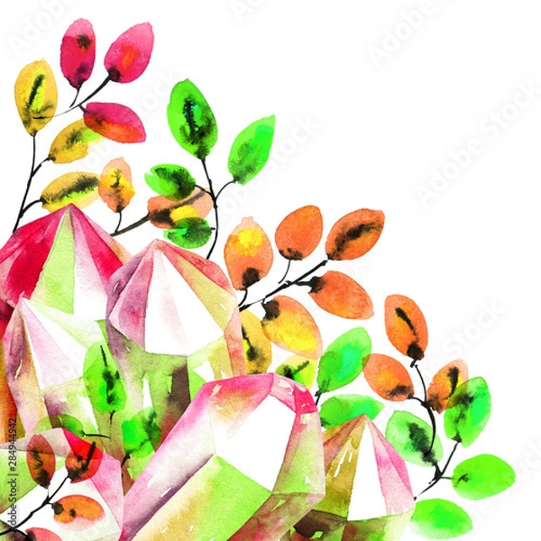 Fototapeta Crystals and leaves