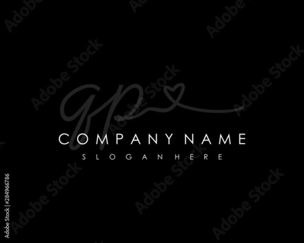 Fototapeta QP Initial handwriting logo vector