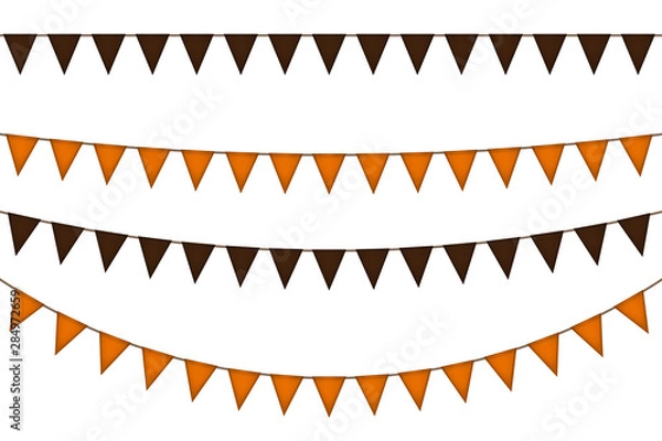 Fototapeta Halloween triangle flag garland.