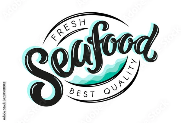 Obraz Seafood brushlettering